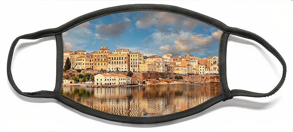 Architecture Face Mask featuring the photograph The old town of Corfu - Greece by Constantinos Iliopoulos