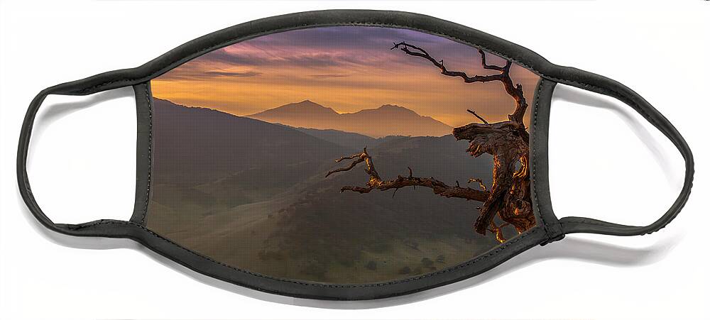 Landscape Face Mask featuring the photograph The Old Tree And Diablo by Marc Crumpler