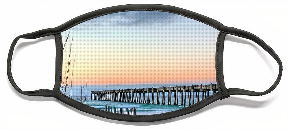 Beach Face Mask featuring the photograph The Pensacola Beach Pier by JC Findley