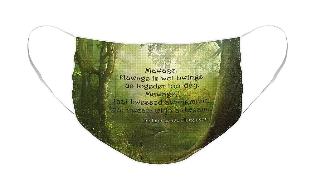 Featured Face Mask featuring the digital art The Princess Bride - Mawage by Paulette B Wright