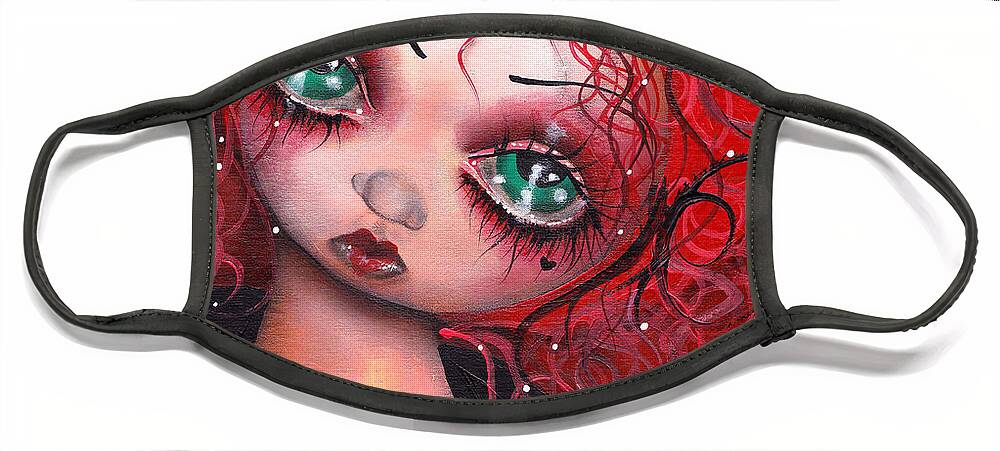 Alice In Wonderland Face Mask featuring the painting The Queen by Abril Andrade