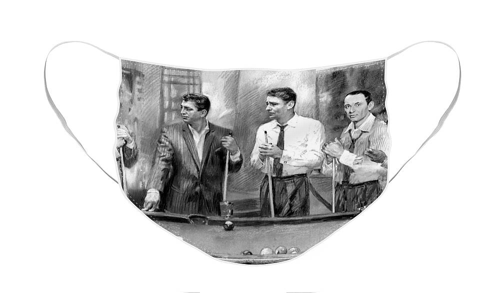 The Rat Pack Face Mask featuring the drawing The Rat Pack by Viola El