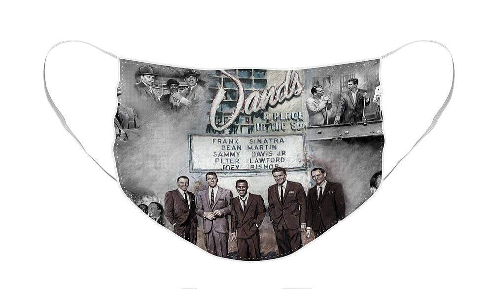 The Summit Face Mask featuring the mixed media The Rat Pack by Viola El