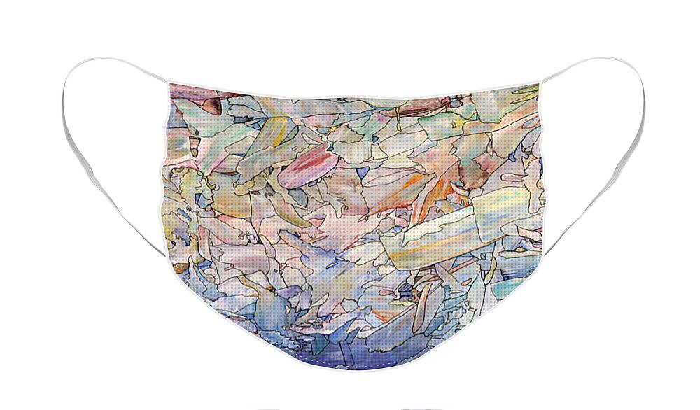 Sea Face Mask featuring the painting Fragmented Sea by James W Johnson