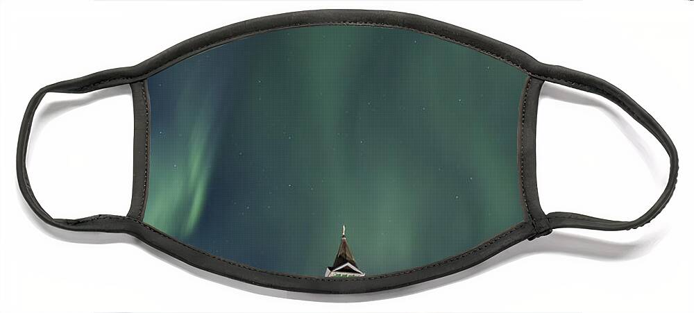Aurora Face Mask featuring the photograph The Spirit of Iceland by Evelina Kremsdorf
