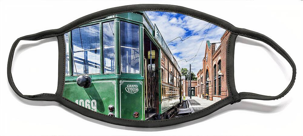 Colesville Face Mask featuring the photograph The STIB 1069 streetcar at the National Capital Trolley Museum i by William Kuta