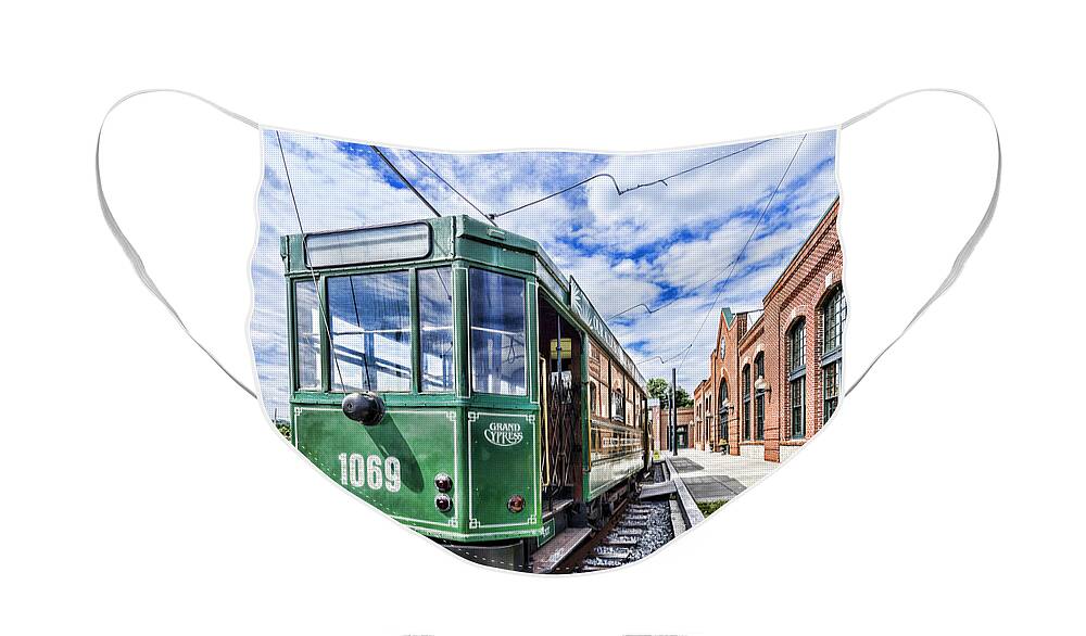 Colesville Face Mask featuring the photograph The STIB 1069 streetcar at the National Capital Trolley Museum i by William Kuta