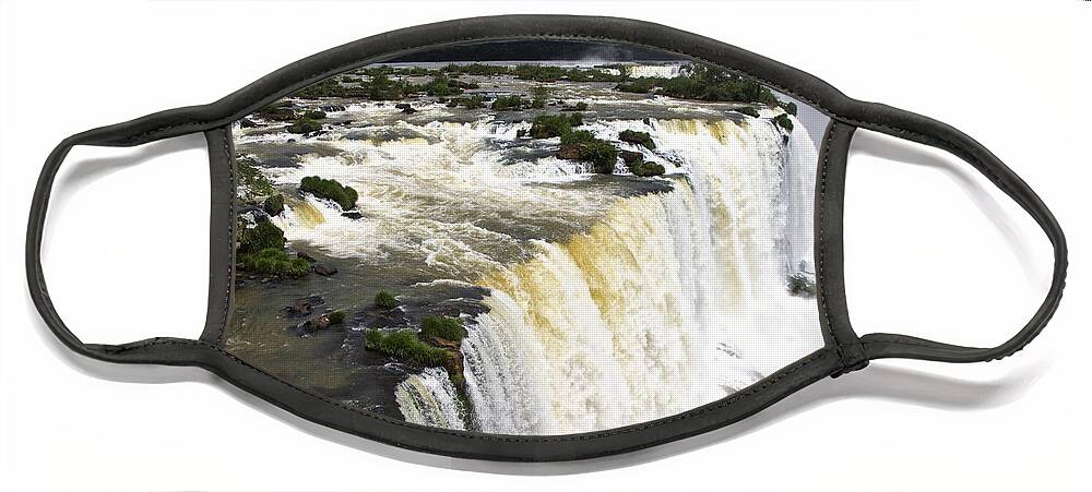 Waterfalls Face Mask featuring the photograph The Stunning Falls of Iguacu Brazil Side by Venetia Featherstone-Witty