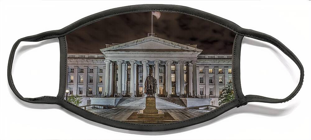 Building Face Mask featuring the photograph The Treasury Department by David Morefield