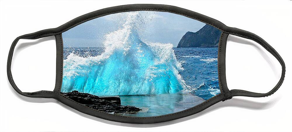 Wave Face Mask featuring the photograph The Wave.Vernazza.Cinque Terre. Italy by Jennie Breeze