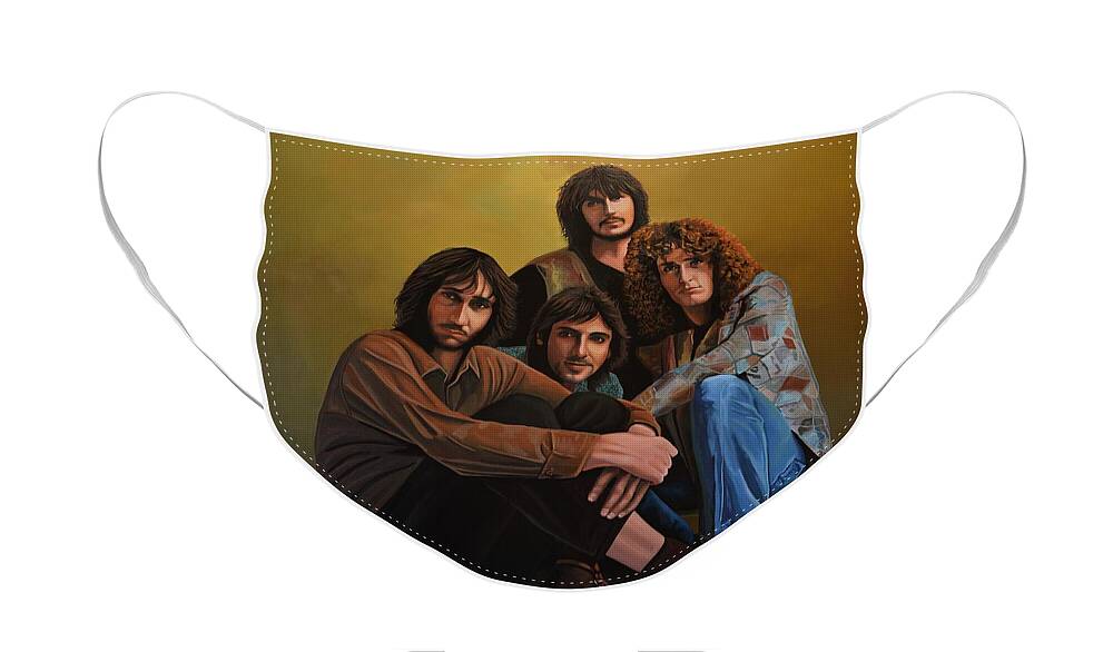 The Who Face Mask featuring the painting The Who by Paul Meijering