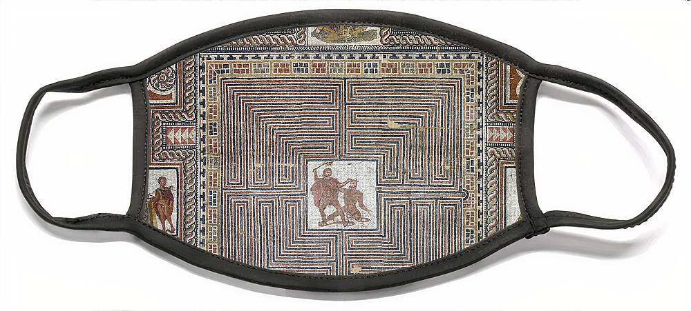 Archeology Face Mask featuring the photograph Theseus Mosaic, 4th Century by Science Source