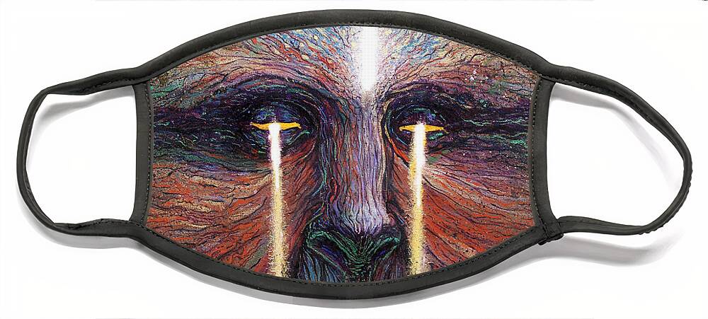 Tony Koehl Face Mask featuring the painting This World Weeps for a Spiritual Awakening by Tony Koehl