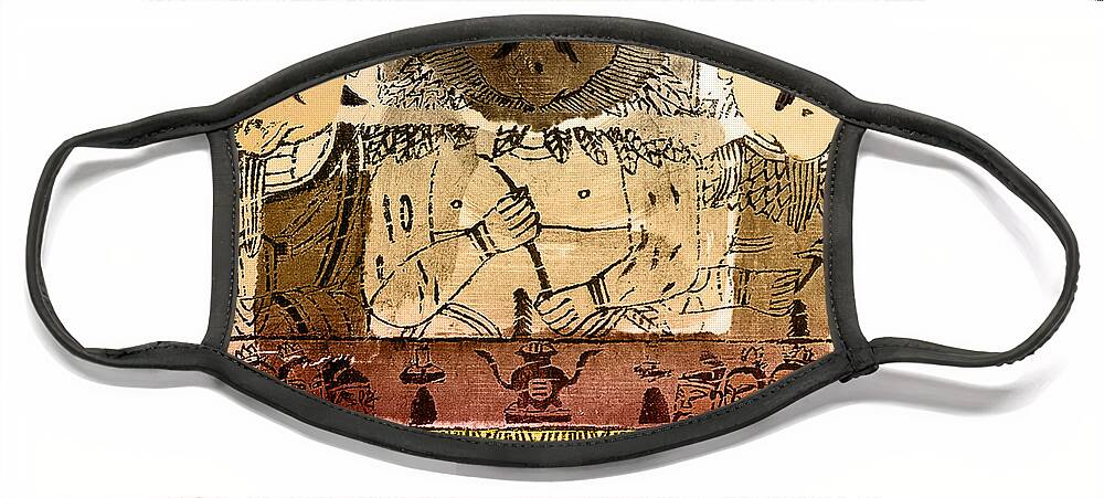 Historic Face Mask featuring the photograph Three Gods, Founders Of Chinese Medicine by Wellcome Images