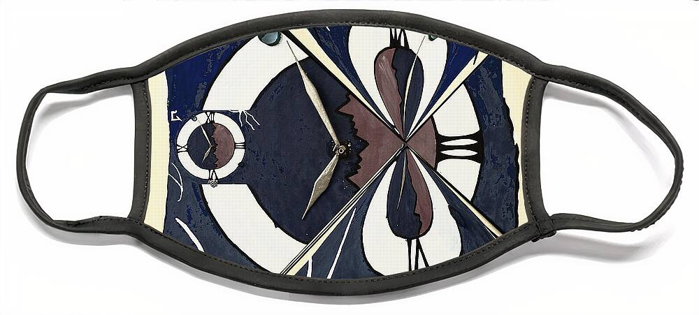 Clock Face Mask featuring the digital art Time goes by by Eva-Maria Di Bella