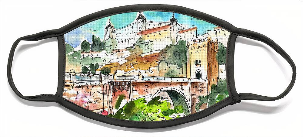 Travel Face Mask featuring the painting Toledo 01 by Miki De Goodaboom