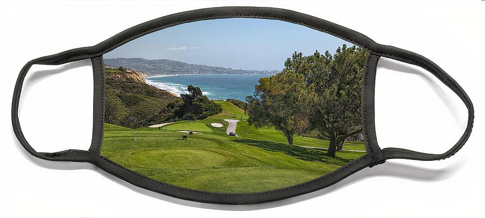3scape Face Mask featuring the photograph Torrey Pines Golf Course North 6th Hole by Adam Romanowicz