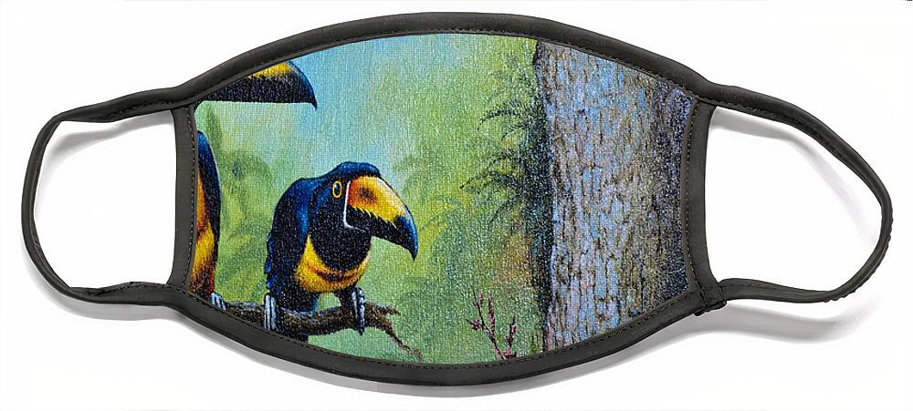 Toucan Face Mask featuring the photograph Toucan Plunder Party by Gary Keesler