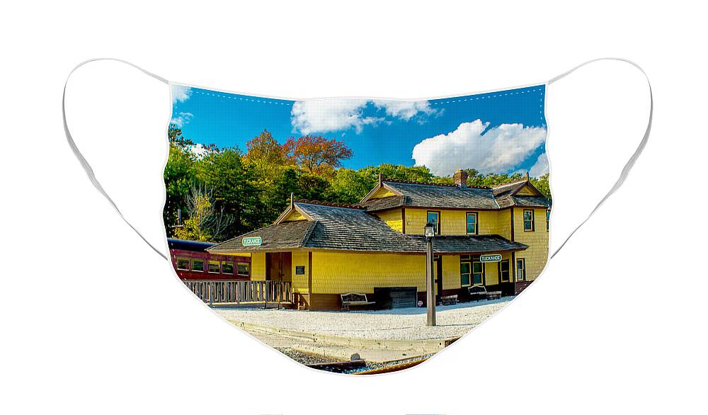 Train Face Mask featuring the photograph Train Station in Tuckahoe by Nick Zelinsky Jr