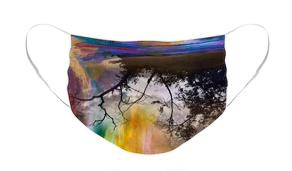 Tree Face Mask featuring the painting Above and below by Stella Levi