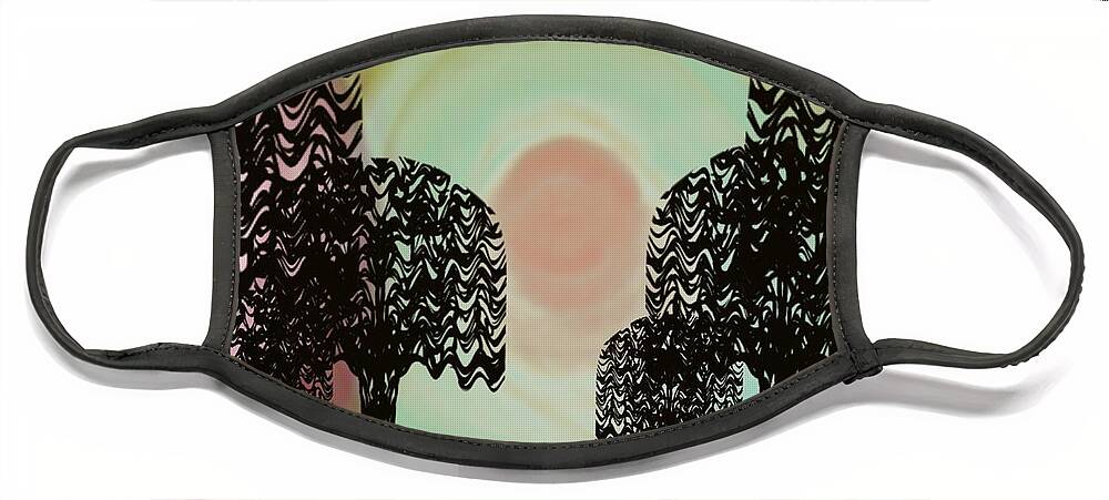 Trees Of Lights Face Mask featuring the digital art Trees of Light by Christine Fournier
