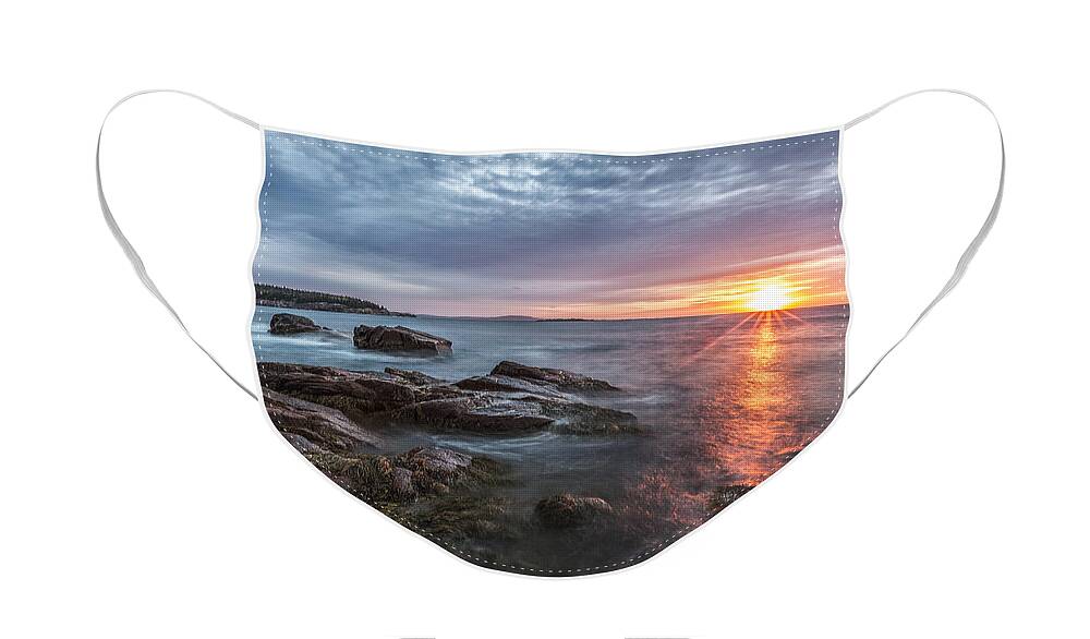 Acadia National Park Face Mask featuring the photograph Trembling on the Shore by Jon Glaser