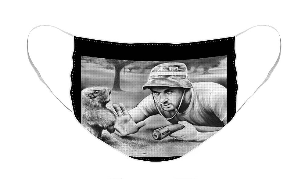Caddyshack Face Mask featuring the drawing Tribute to Caddyshack by Greg Joens