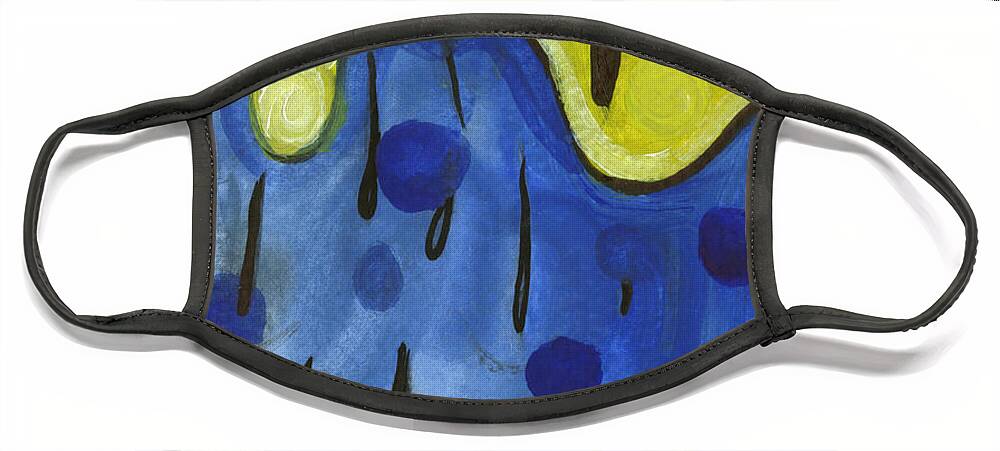 Rain Face Mask featuring the painting Tropical Rain by Stephen Lucas