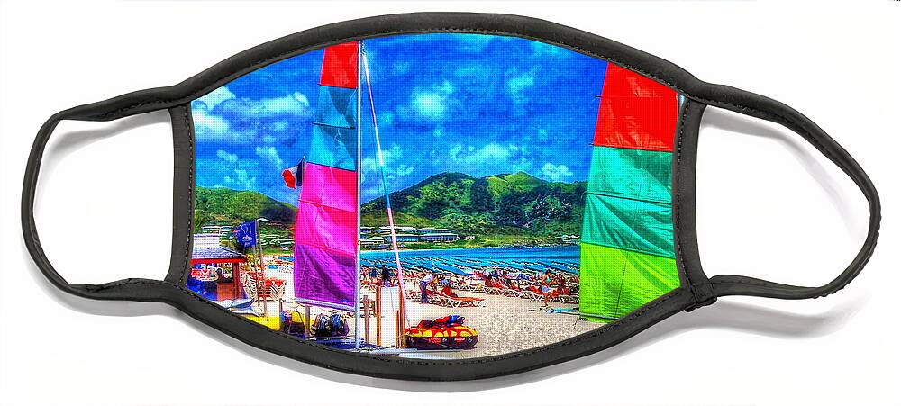 Sailboats Face Mask featuring the photograph Tropical Sails by Debbi Granruth