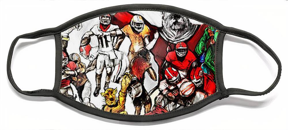  Face Mask featuring the painting Uga Full Season Day Print by John Gholson