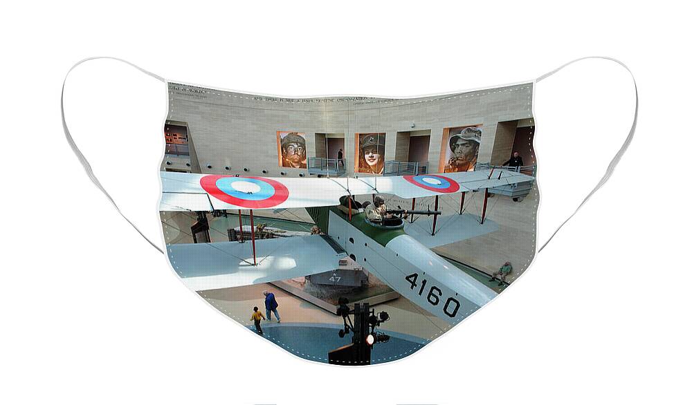 Biplane Face Mask featuring the photograph Under the Jenny at the Marine Corps Museum by William Kuta