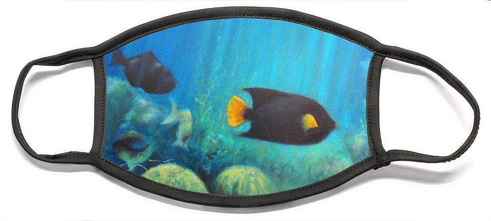 Realism Face Mask featuring the painting Underwater by Donelli DiMaria