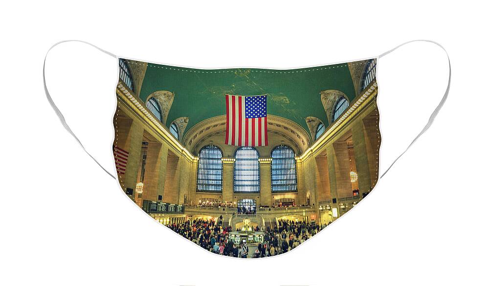 Grand Central Face Mask featuring the photograph Urban Legend by Evelina Kremsdorf