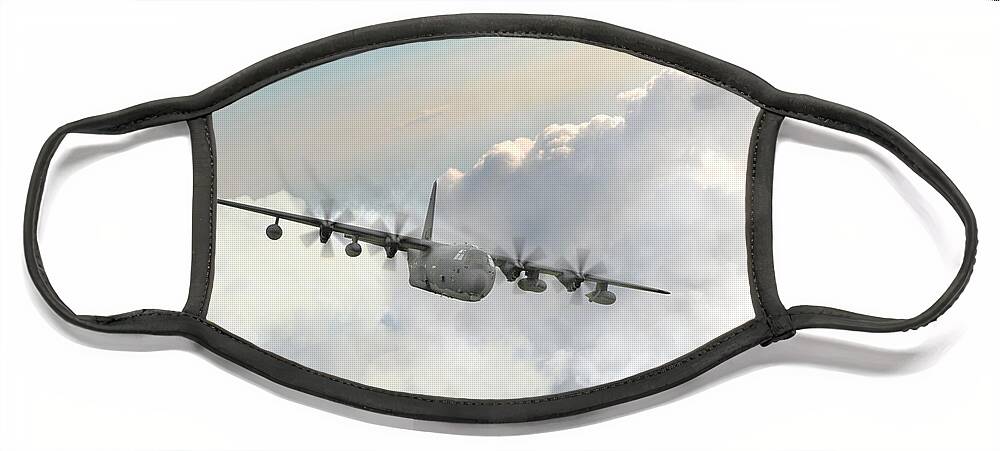 Usaf C130 Face Mask featuring the digital art Usaf C130 by Airpower Art