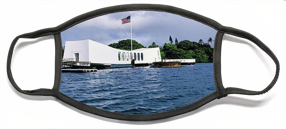 Photography Face Mask featuring the photograph Uss Arizona Memorial, Pearl Harbor by Panoramic Images