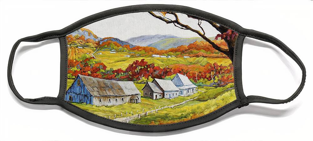 Art Face Mask featuring the painting Valley View by Prankearts by Richard T Pranke
