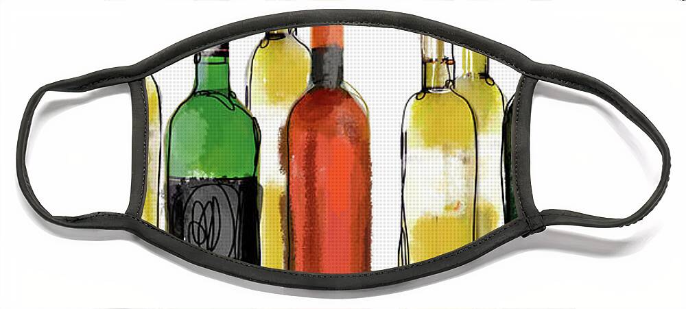 Abundance Face Mask featuring the photograph Various Wine Bottles by Ikon Ikon Images