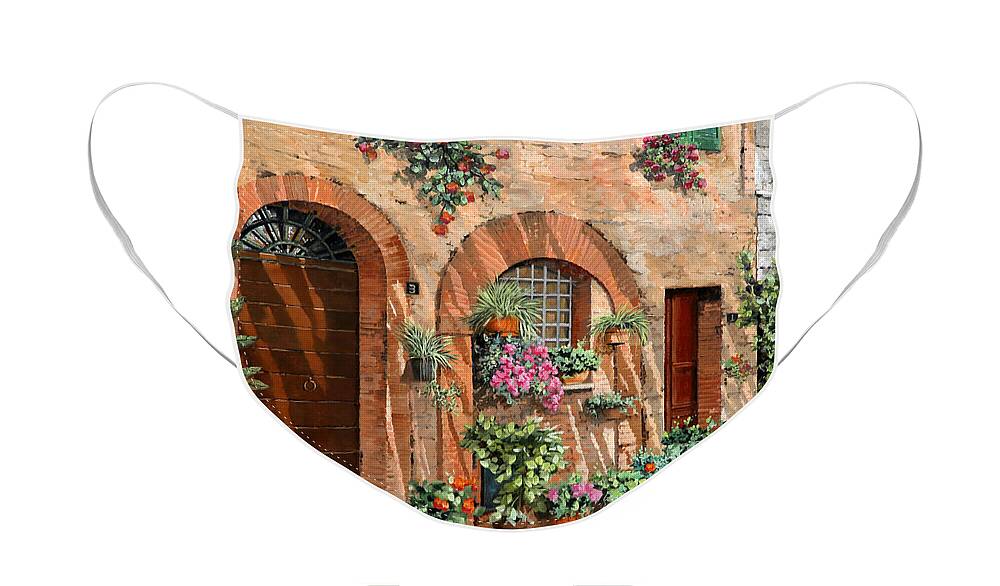 Tuscany Face Mask featuring the painting Viaggio In Toscana by Guido Borelli