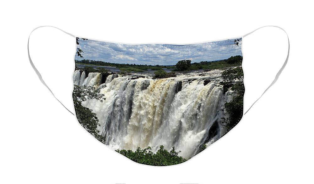 Africa Face Mask featuring the photograph Victoria Falls On The Zambezi River by Aidan Moran