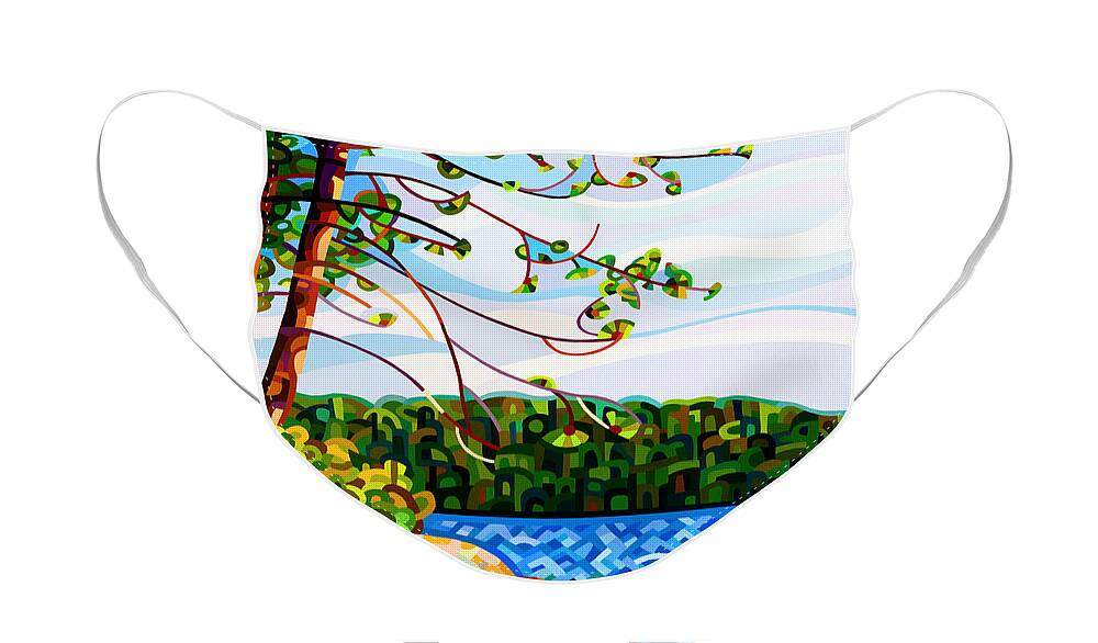 Abstract Face Mask featuring the painting View From Mazengah by Mandy Budan