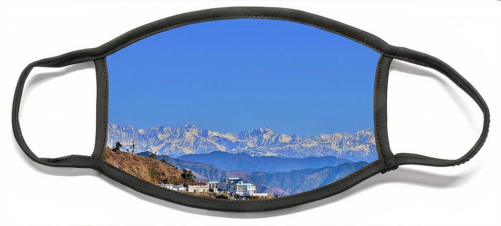 Himalayas Face Mask featuring the photograph View From Mussorie Road - Himalayas India by Kim Bemis