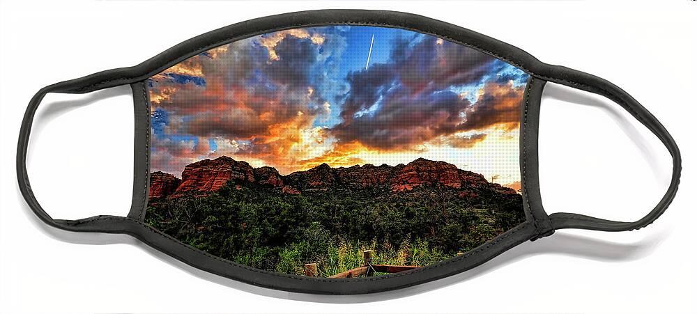 Arizona Face Mask featuring the photograph View From the Fence by Saija Lehtonen
