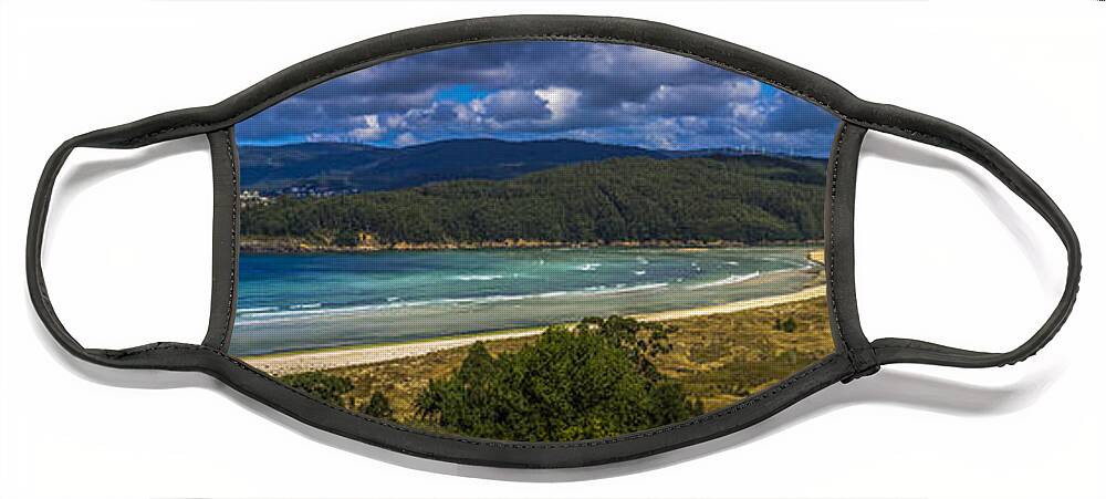 Beach Face Mask featuring the photograph Villarrube Beach Panorama Galicia Spain by Pablo Avanzini