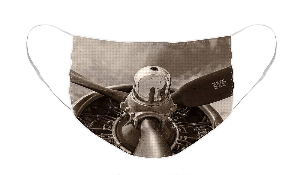 3scape Face Mask featuring the photograph Vintage B-17 by Adam Romanowicz