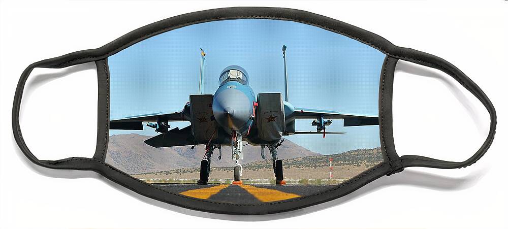 Fighter Face Mask featuring the photograph Fighter Jet by Steve Natale
