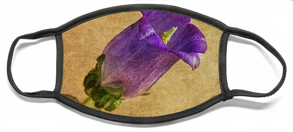 Canterbury Bell Face Mask featuring the photograph Vintage Purple Flower by Melissa Bittinger
