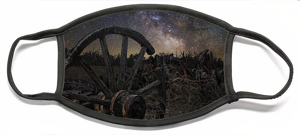 Wagon Decay And Milky Way Face Mask featuring the photograph Wagon Decay by Aaron J Groen
