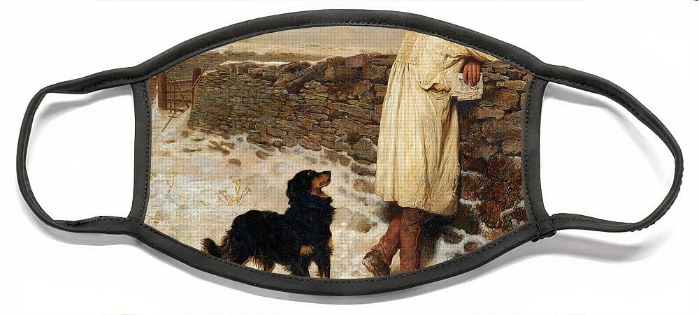 Briton Riviere Face Mask featuring the painting War Time by Briton Riviere