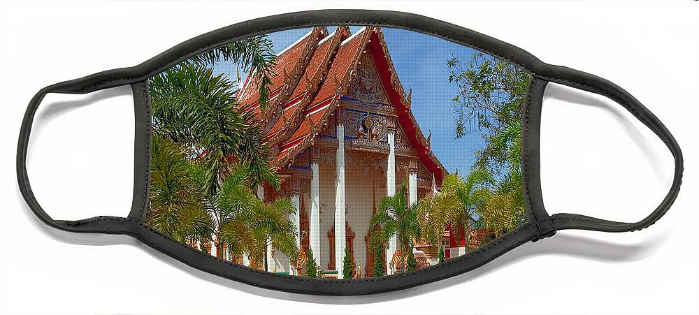 Scenic Face Mask featuring the photograph Wat Chalong Ubosot DTHP048 by Gerry Gantt