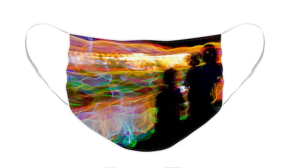 Water Face Mask featuring the photograph Watching The Woven Light Parade by Christie Kowalski